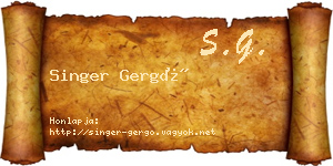 Singer Gergő névjegykártya