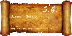 Singer Gergő névjegykártya