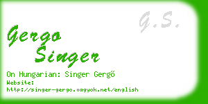 gergo singer business card